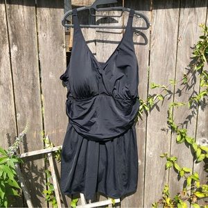 💗NWT! Saejous Swimwear Women's One Piece Tummy Control Swim suit Modest 28W